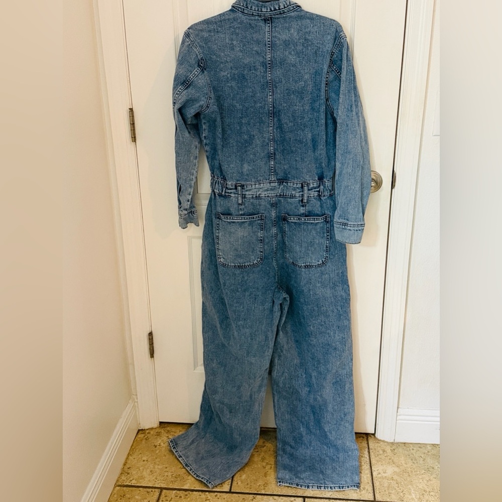 Denim Jumpsuit with Long Sleeves - Picture 5 of 5